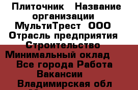 Плиточник › Название организации ­ МультиТрест, ООО › Отрасль предприятия ­ Строительство › Минимальный оклад ­ 1 - Все города Работа » Вакансии   . Владимирская обл.,Муромский р-н